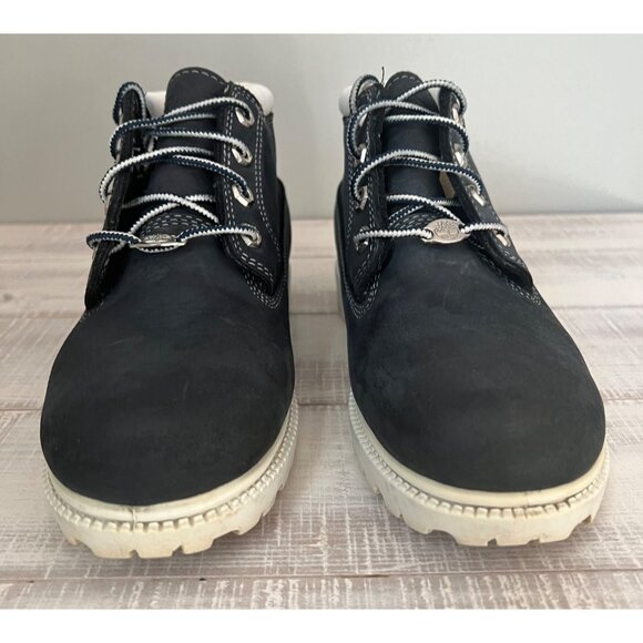 Vintage Timberland Navy Blue Nubuck Leather Chukka Boots White Soles Size 7.5M - Picture 6 of 10
